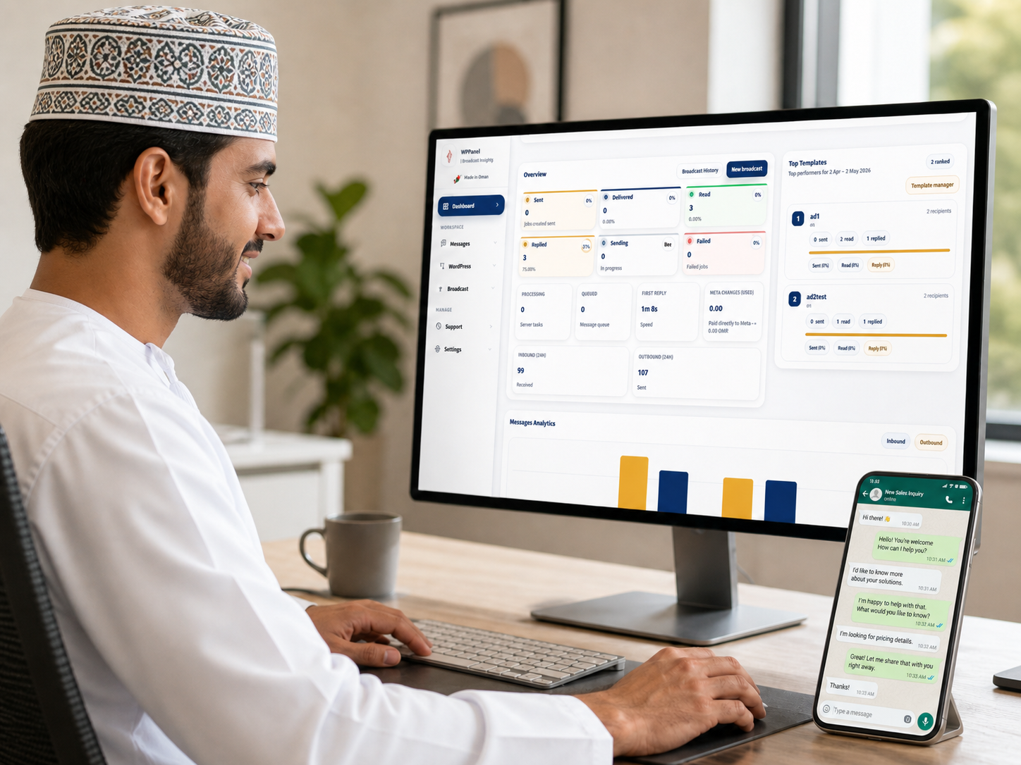 Run WhatsApp campaigns from one workspace